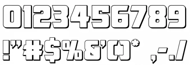 American Kestrel Straight 3D Font OTHER CHARS