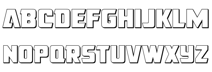 American Kestrel Straight 3D Font LOWERCASE