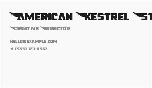 American Kestrel Straight Exp Business Card