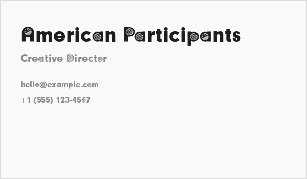 American Participants Business Card
