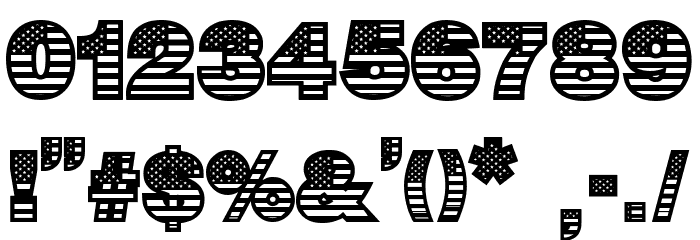 American Pride Font OTHER CHARS