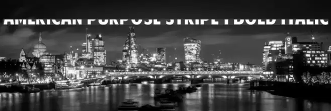 American Purpose STRIPE 1 Bold Italic Font examples