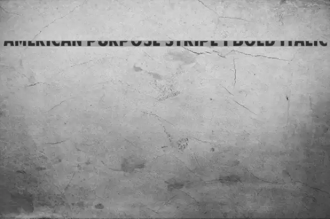 American Purpose STRIPE 1 Bold Italic Font examples