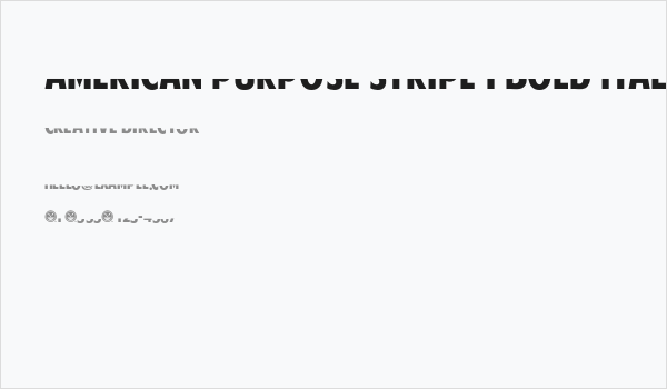 American Purpose STRIPE 1 Bold Italic Business Card