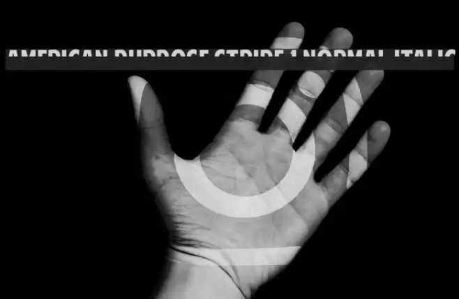 American Purpose STRIPE 1 Normal Italic Font examples