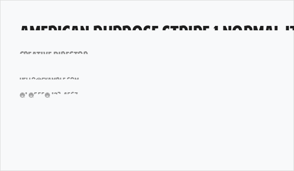 American Purpose STRIPE 1 Normal Italic Business Card