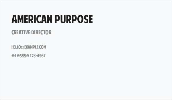 American Purpose Business Card