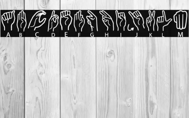 American Sign Lenguage Font examples