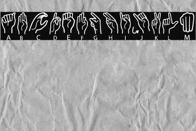American Sign Lenguage Font examples