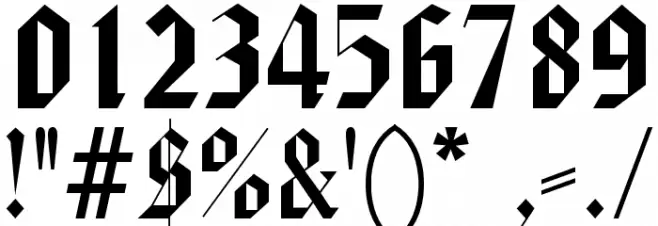 American Text Font OTHER CHARS