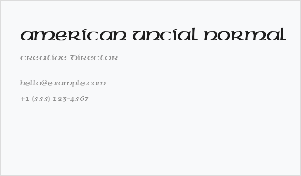 American Uncial normal Business Card