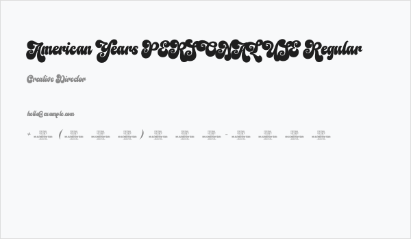 American Years PERSONAL USE Regular Business Card