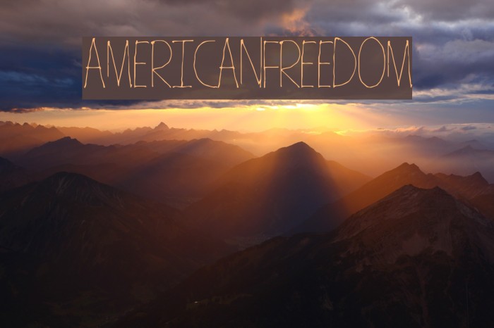 AmericanFreedom फ़ॉन्ट examples