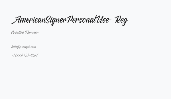 AmericanSignerPersonalUse-Reg Business Card