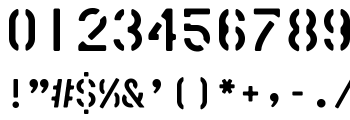 AmericanStencil Font OTHER CHARS