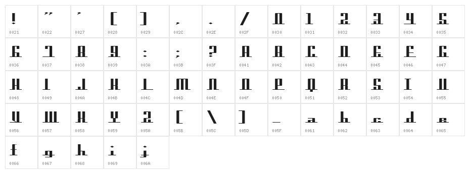 Americana Dreams ExpUpright Character Map
