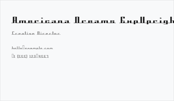 Americana Dreams ExpUpright Business Card