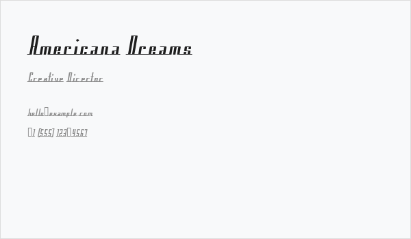 Americana Dreams Business Card