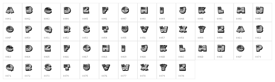 Americans Regular Character Map