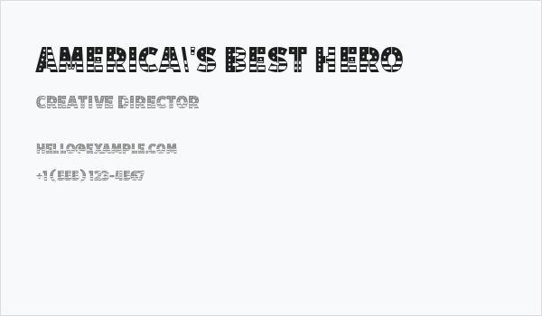 America's Best Hero Business Card