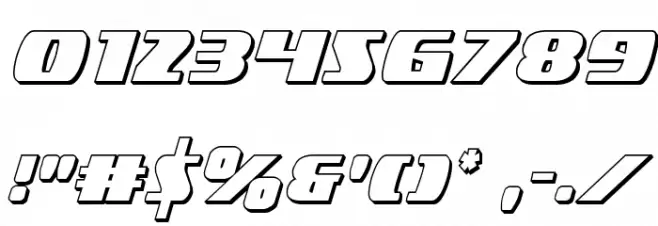 Americorps 3D Condensed Font OTHER CHARS