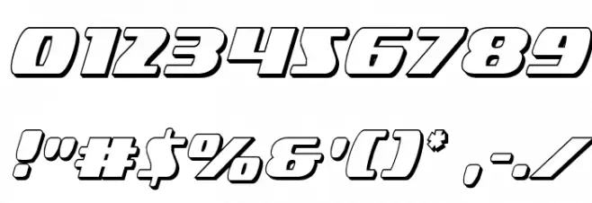 Americorps 3D Condensed Font OTHER CHARS