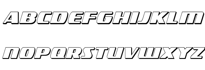 Americorps 3D Condensed Font LOWERCASE