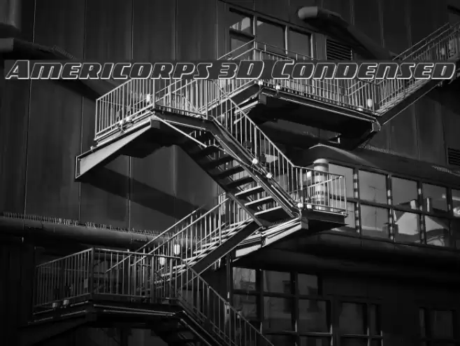 Americorps 3D Condensed Font examples