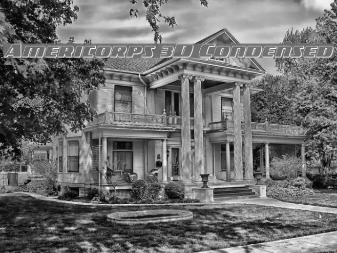 Americorps 3D Condensed Font examples