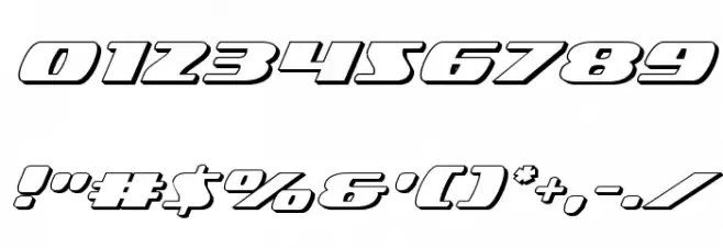 Americorps 3D Expanded Font OTHER CHARS