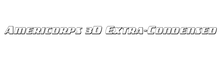 Americorps 3D Extra-Condensed  Free Fonts Download