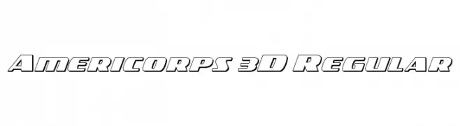 Americorps 3D Regular  Free Fonts Download
