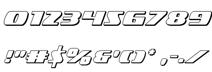 Americorps 3D Regular Font OTHER CHARS
