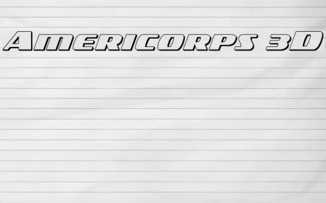 Americorps 3D Font examples