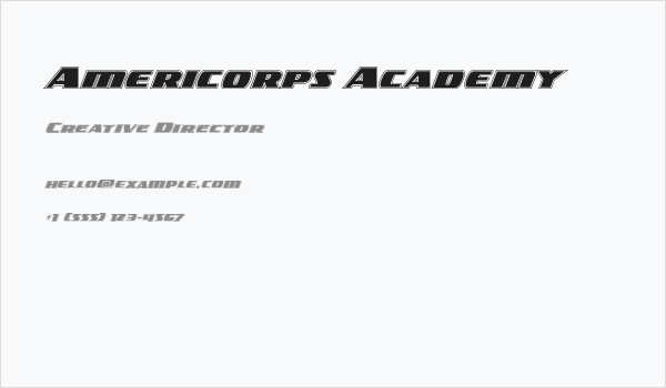 Americorps Academy Business Card