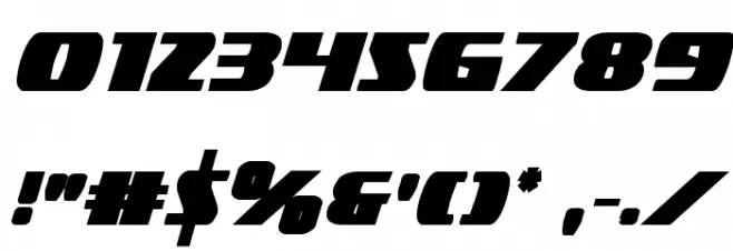 Americorps Bold Condensed Font OTHER CHARS