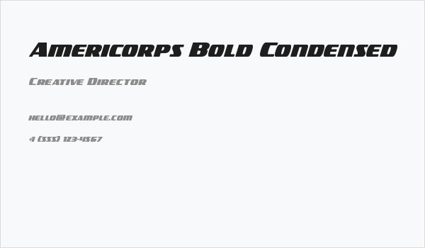 Americorps Bold Condensed Business Card