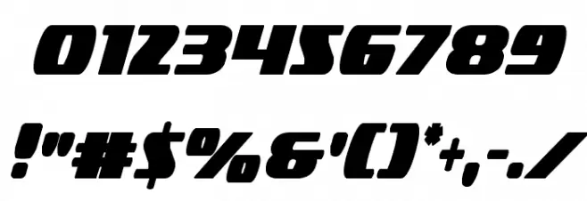 Americorps Bold Extra-Condensed Font OTHER CHARS