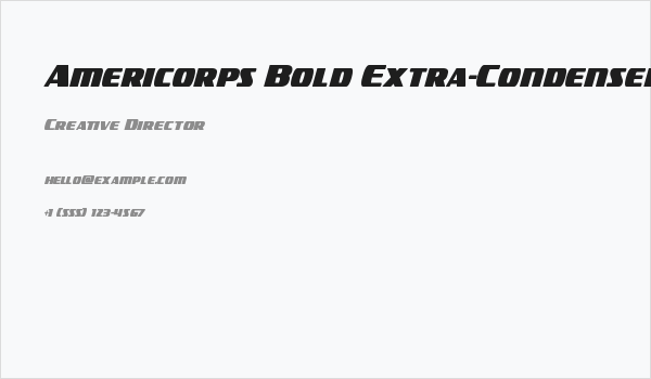 Americorps Bold Extra-Condensed Business Card