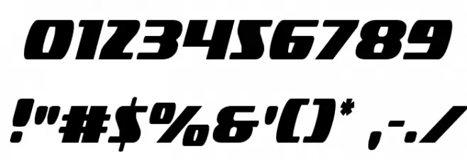 Americorps Extra-Condensed Font OTHER CHARS