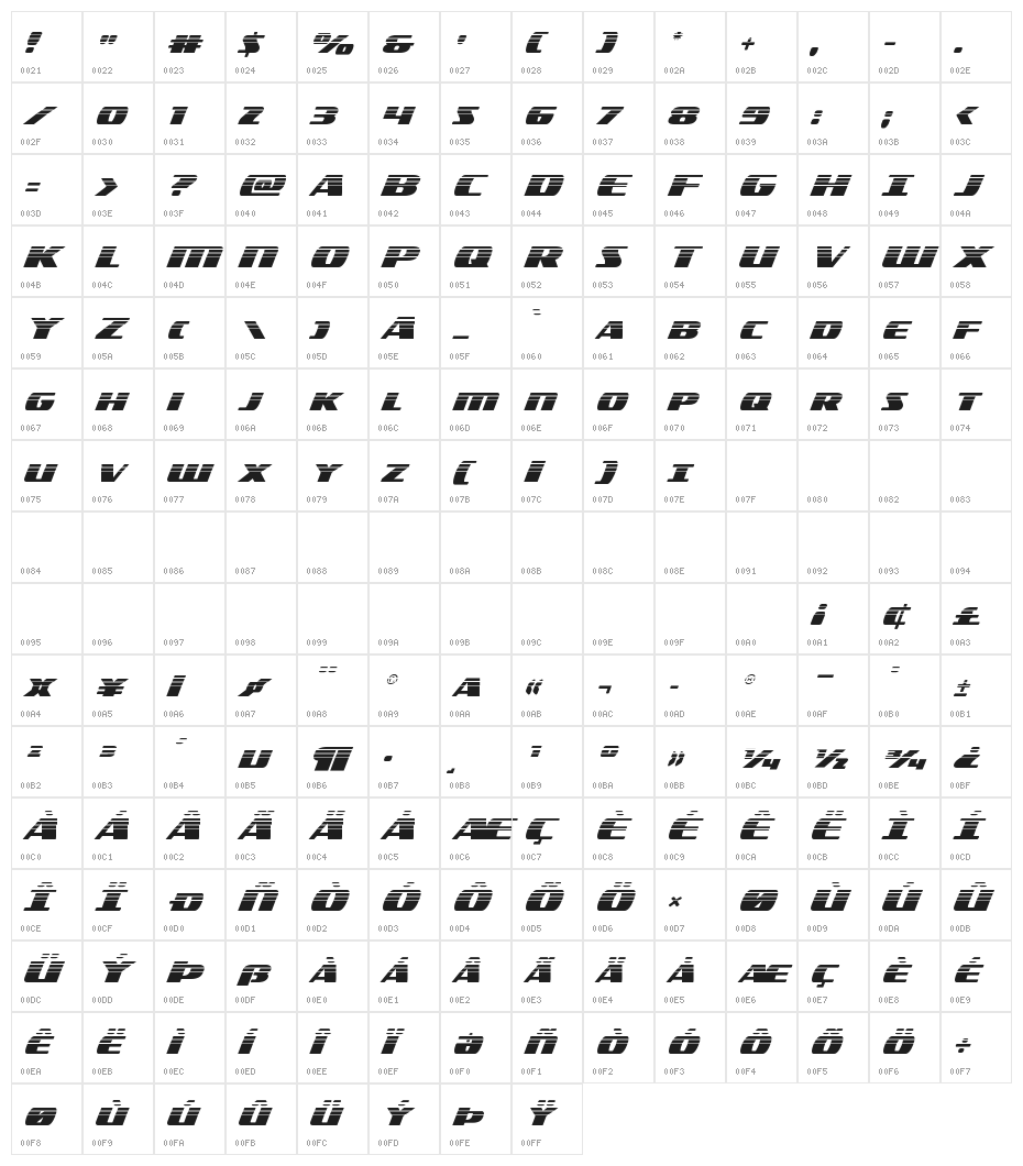 Americorps Halftone Character Map