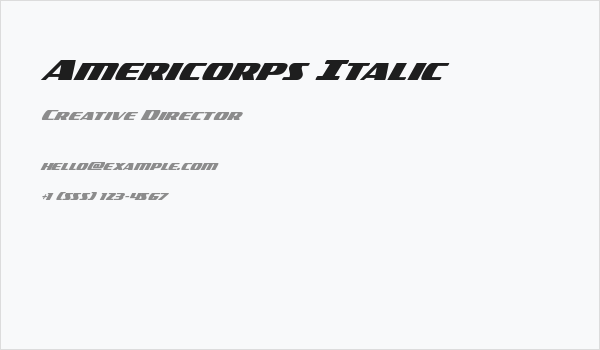 Americorps Italic Business Card