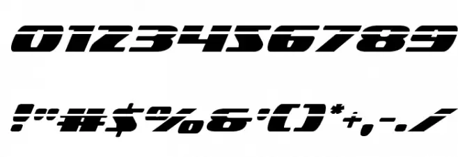 Americorps Laser Expanded Font OTHER CHARS