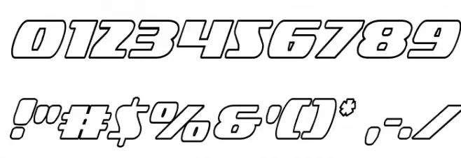 Americorps Outline Condensed Font OTHER CHARS