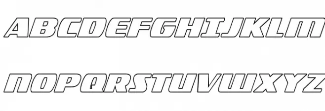 Americorps Outline Condensed Caratteri MAIUSCOLE