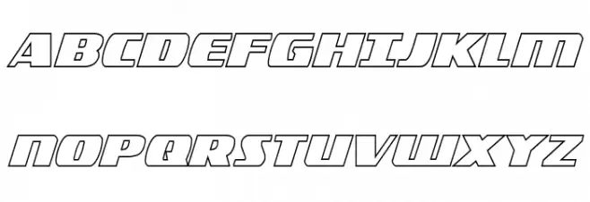Americorps Outline Condensed フォント 大文字