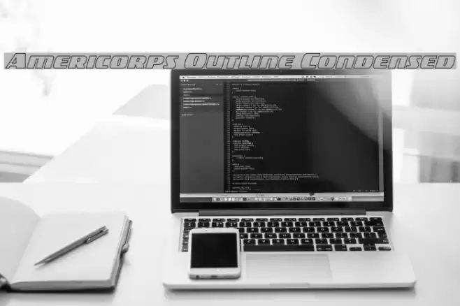 Americorps Outline Condensed Font examples