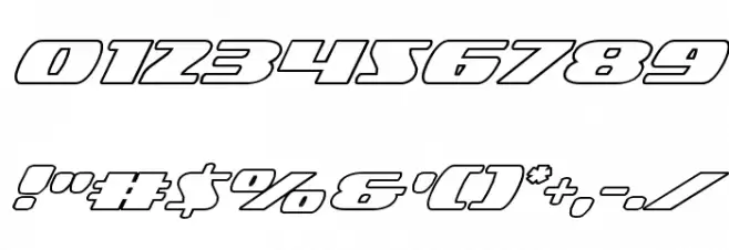 Americorps Outline Expanded Font OTHER CHARS