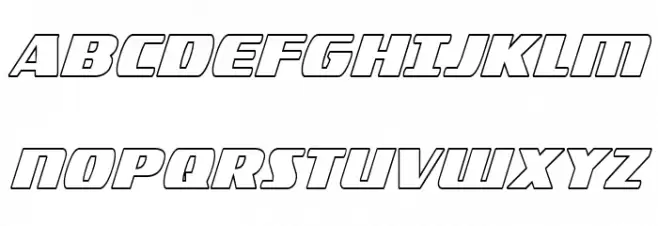 Americorps Outline Extra-Condensed フォント 大文字