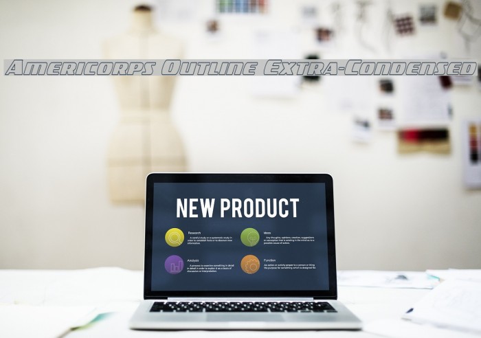 Americorps Outline Extra-Condensed Font examples